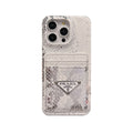 Leather serpentine PR phone case with card holder
