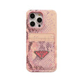 Leather serpentine PR phone case with card holder
