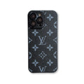 Luxury leather monogram phone case with lens protection