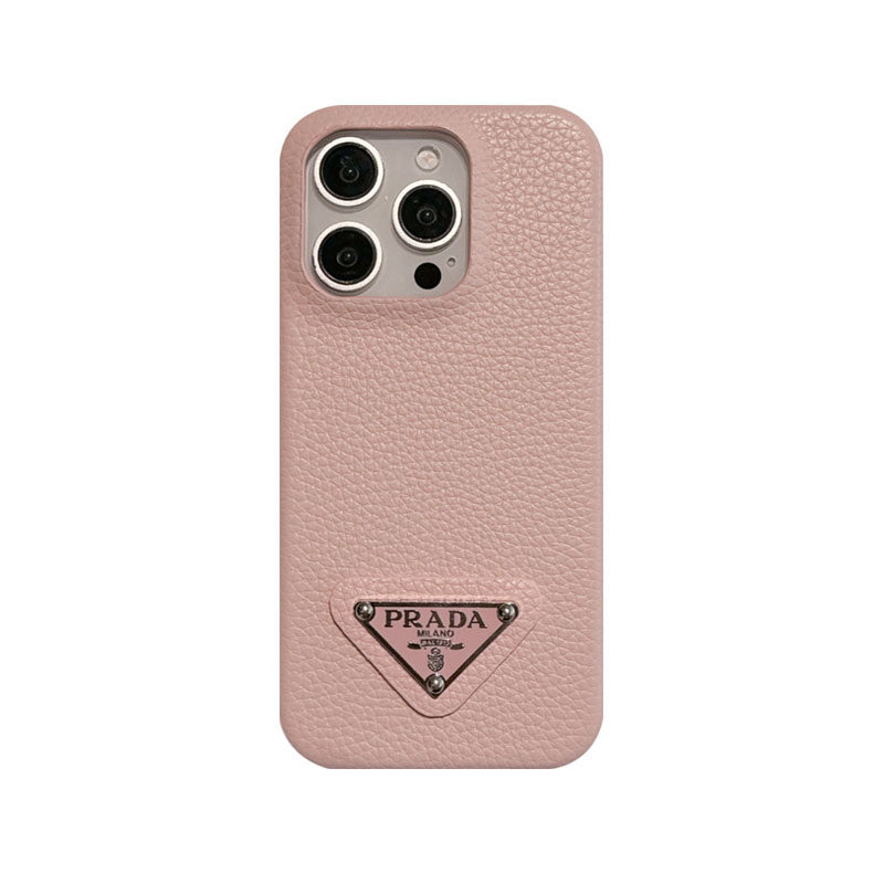 Leather PR phone case for iPhone pink