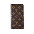 Leather monogram iPhone case with wallet and card holder