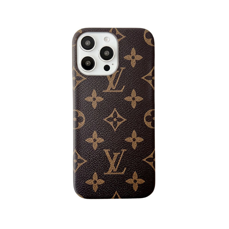 Classic leather monogram phone case for iPhone big printing