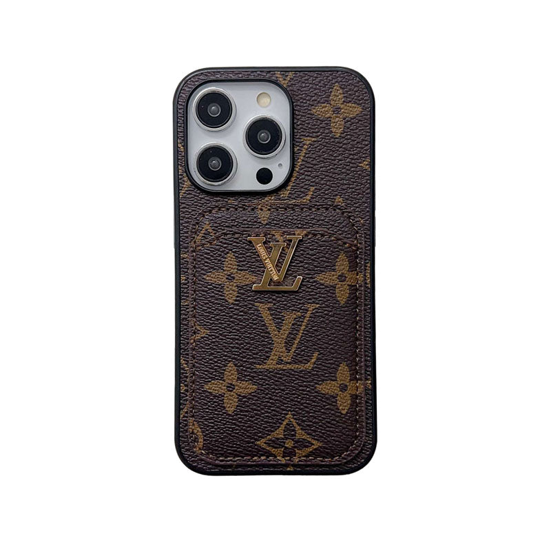 Classic monogram iPhone case with card holder big printing