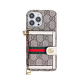GG iPhone case with wallet and crossbody strap