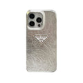 Leather PR phone case for iPhone silver