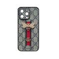 Classic leather GG bees phone case with strap