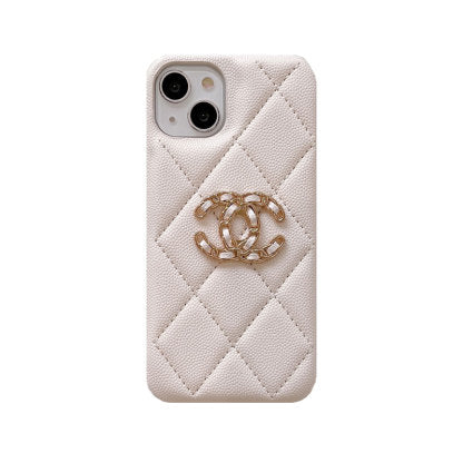 Classic leather luxury phone case for iPhone white