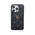 Classic monogram iPhone case with card holder black printing