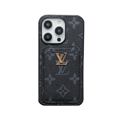 Classic monogram iPhone case with card holder black printing