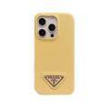 Leather PR phone case for iPhone yellow