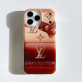 Orange gradient monogram iPhone case with a small back strap detail