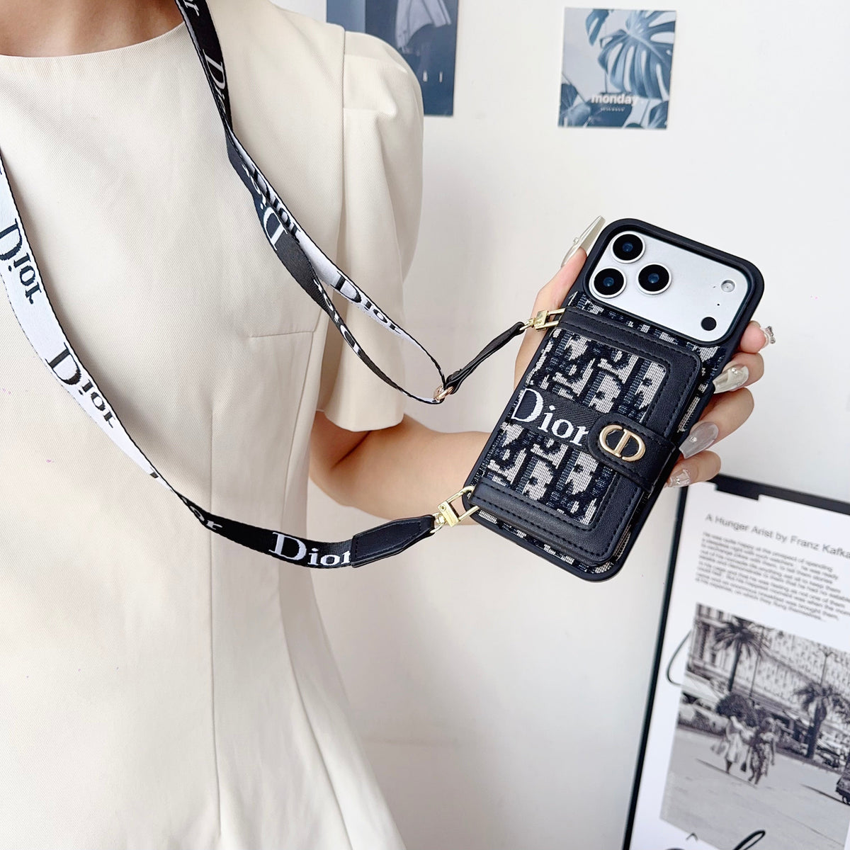 Fabric Canvas Dior Crossbody Case