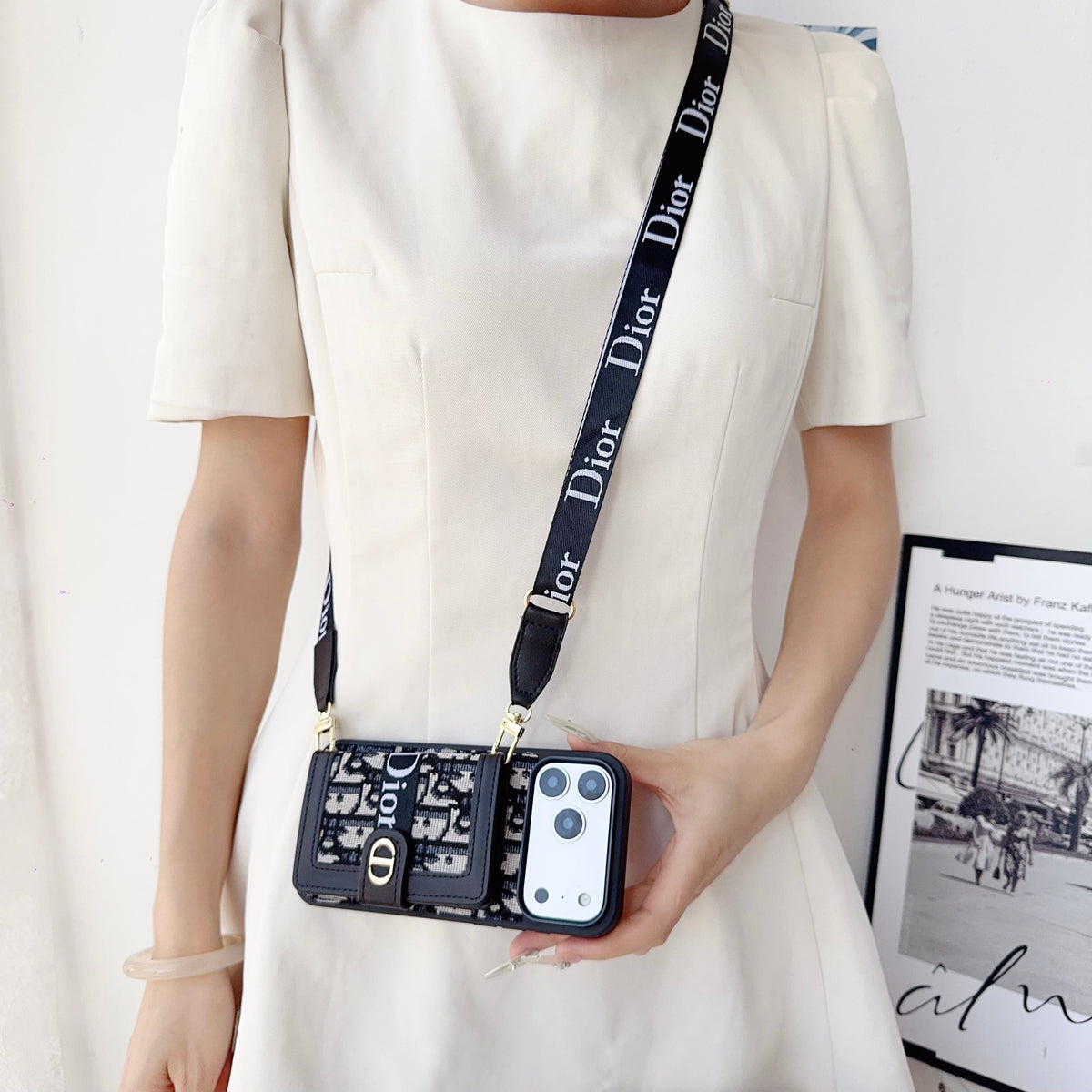 Fabric Canvas Dior Crossbody Case