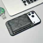 Signature Print iPhone 17 Wallet Phone Case Ch Style