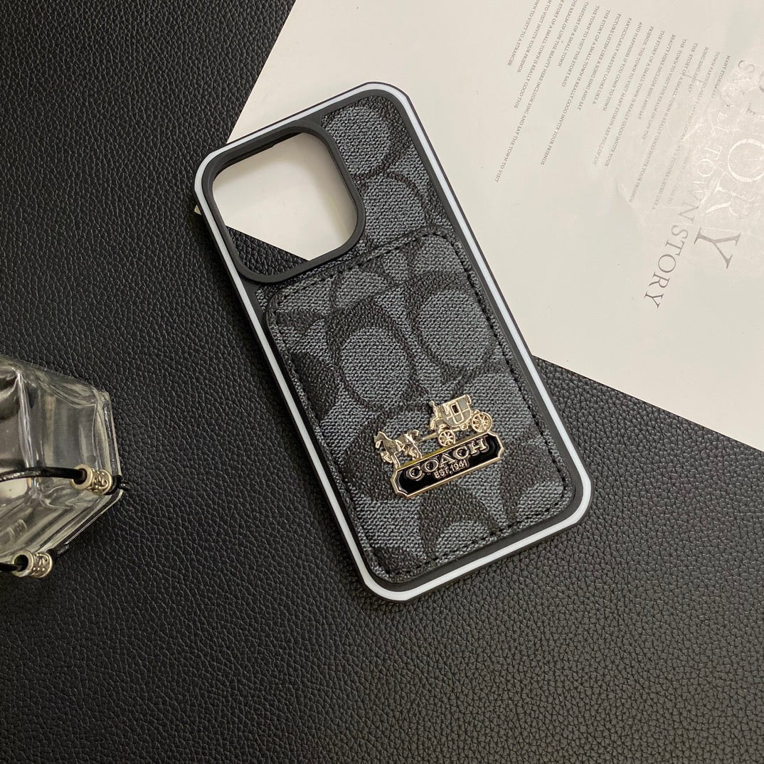Luxury Coach Phone Case Card Holder Leather