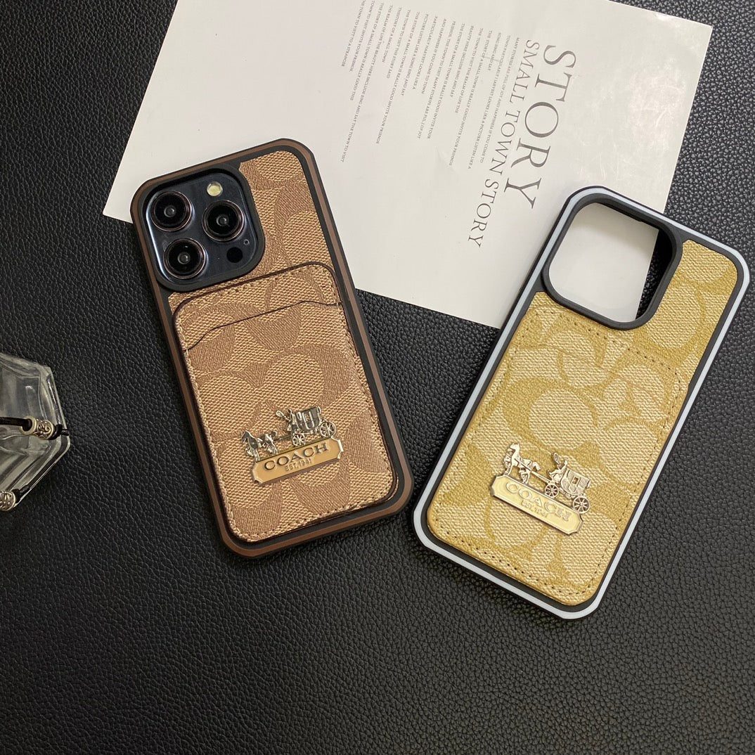Luxury Coach Phone Case Card Holder Leather