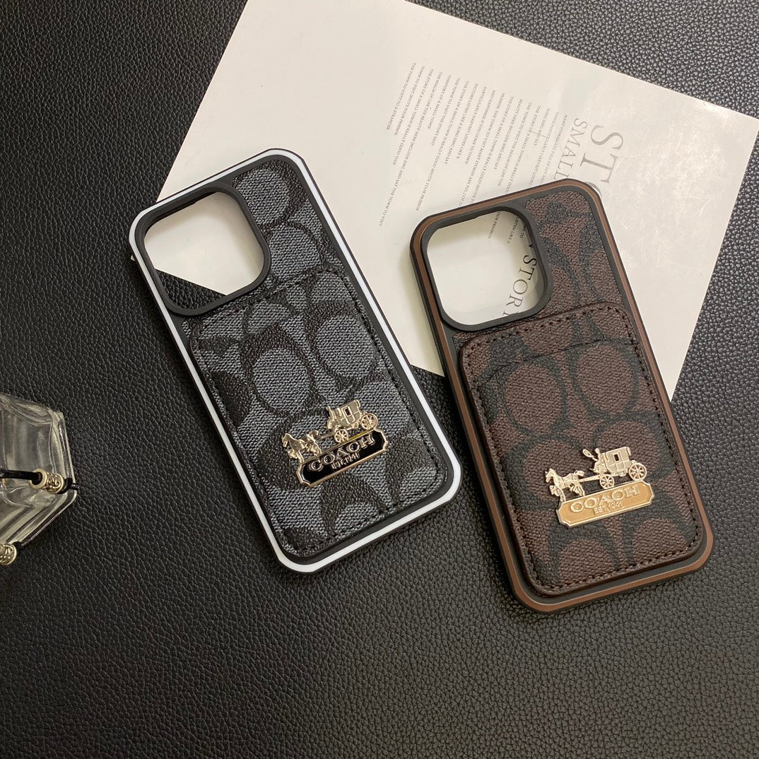 Luxury Coach Phone Case Card Holder Leather