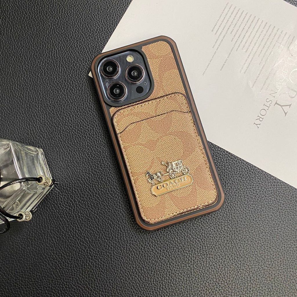 Luxury Coach Phone Case Card Holder Leather