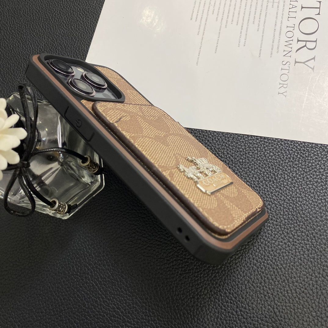 Luxury Coach Phone Case Card Holder Leather