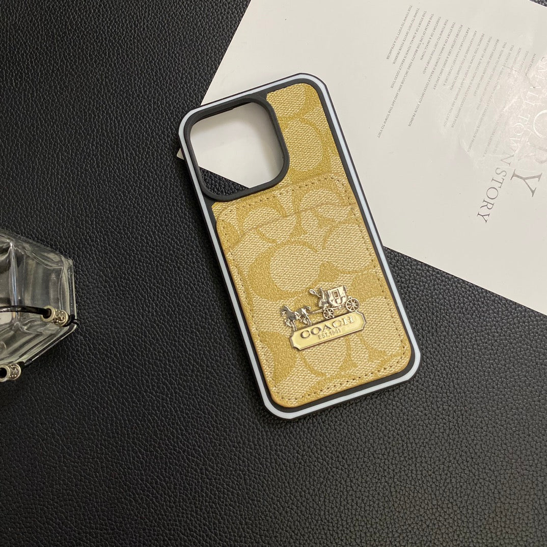 Luxury Coach Phone Case Card Holder Leather