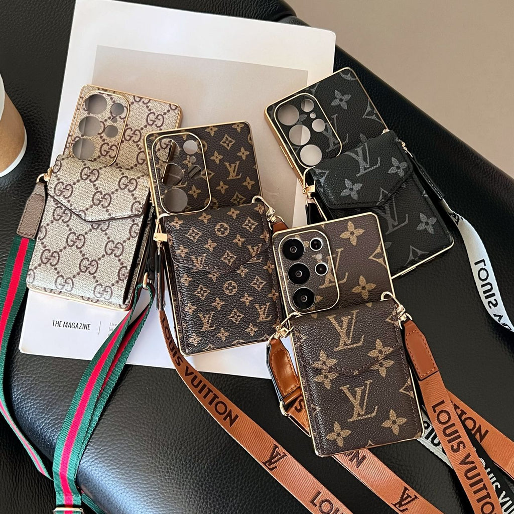 Crossbody LV Style Samsung Galaxy Phone Case for S22-S25 Ultra Plus