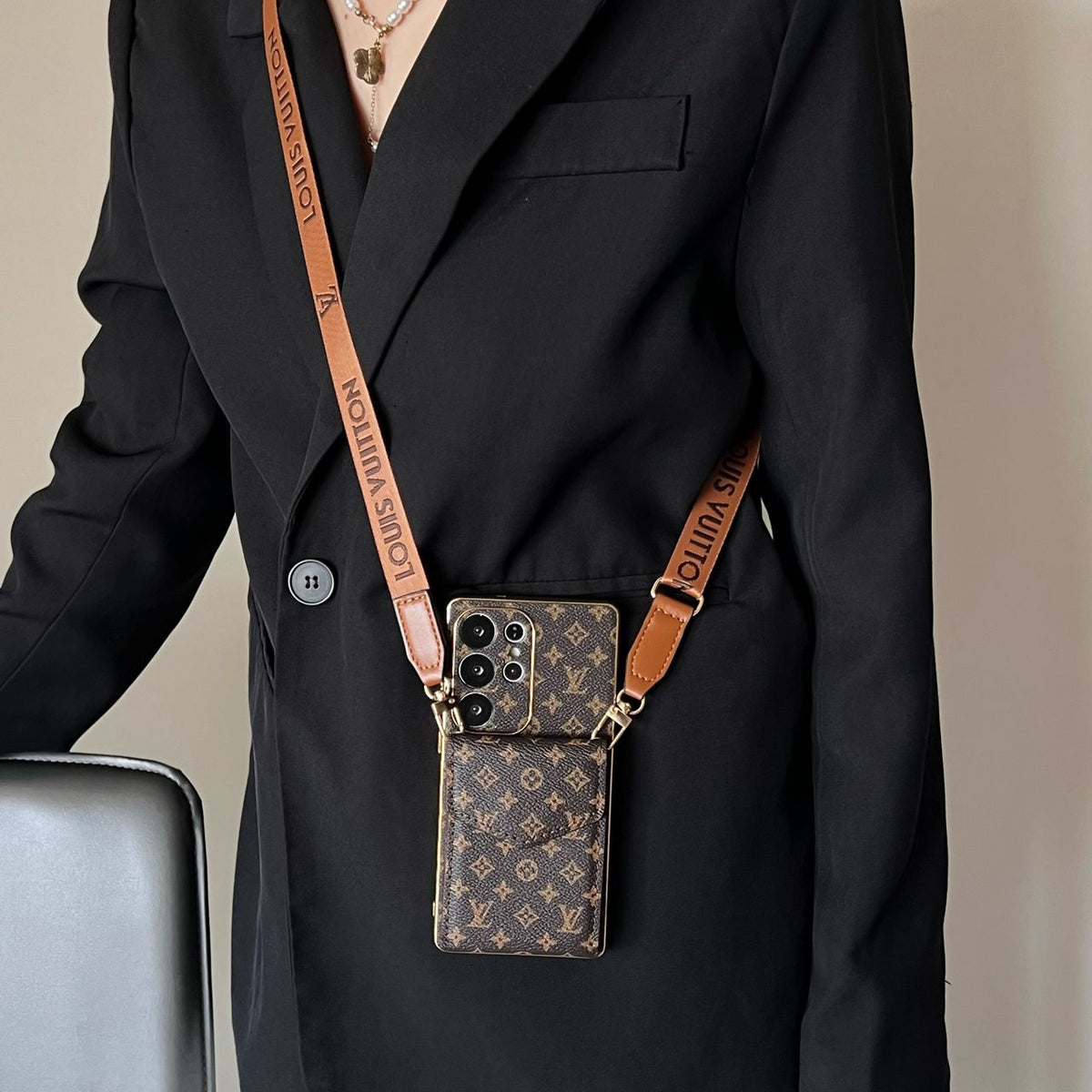 Crossbody LV Style Samsung Galaxy Phone Case