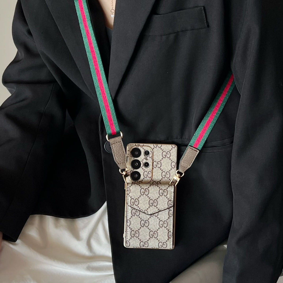 Crossbody LV Style Samsung Galaxy Phone Case