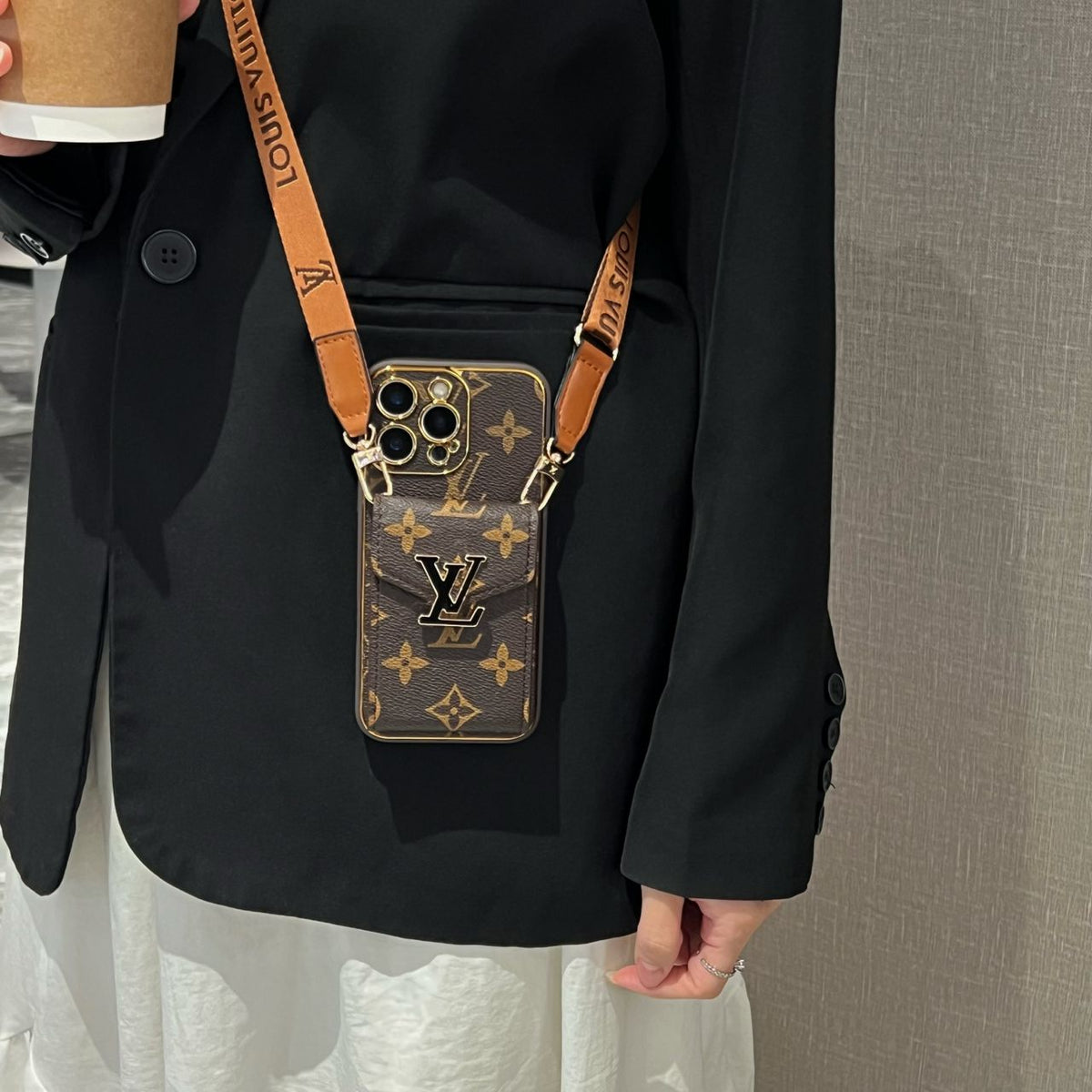 Crossbody Card Holder LV iPhone Case
