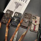 Crossbody Card Holder LV iPhone Case for iPhone 12-16 Pro Max Plus