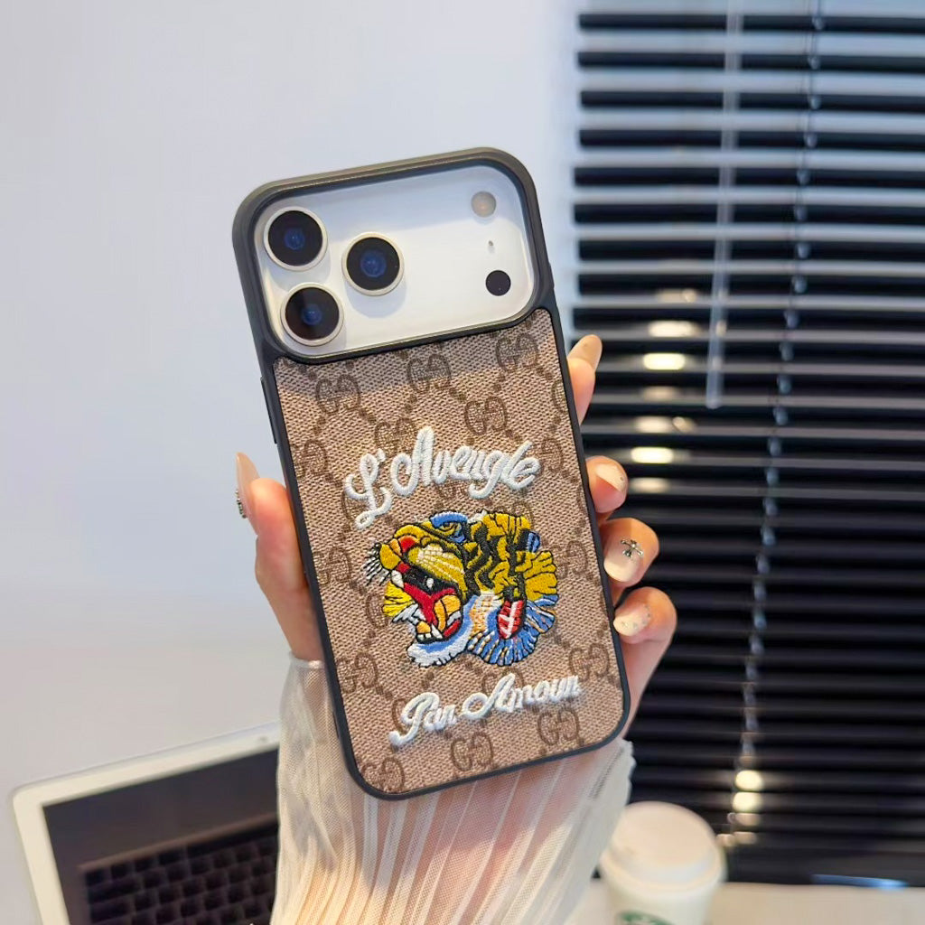 GG Embroidery iPhone Case