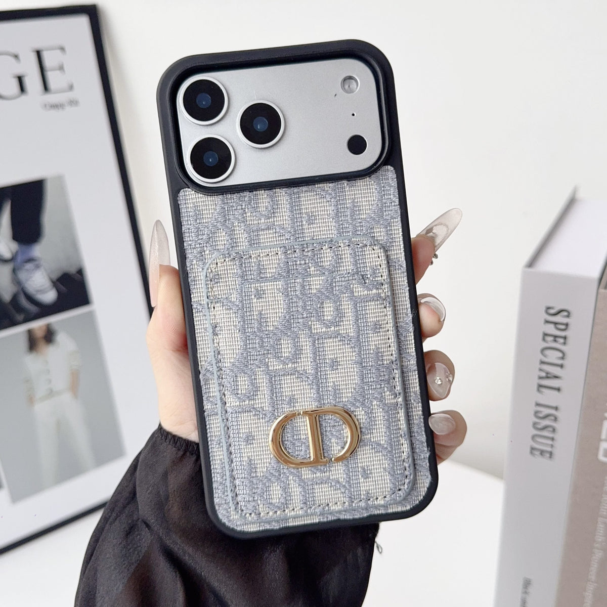 Fabric DR Phone Case Card Holder