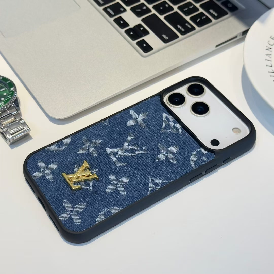Fabric Denim iPhone 17 Series LV Style Phone Case