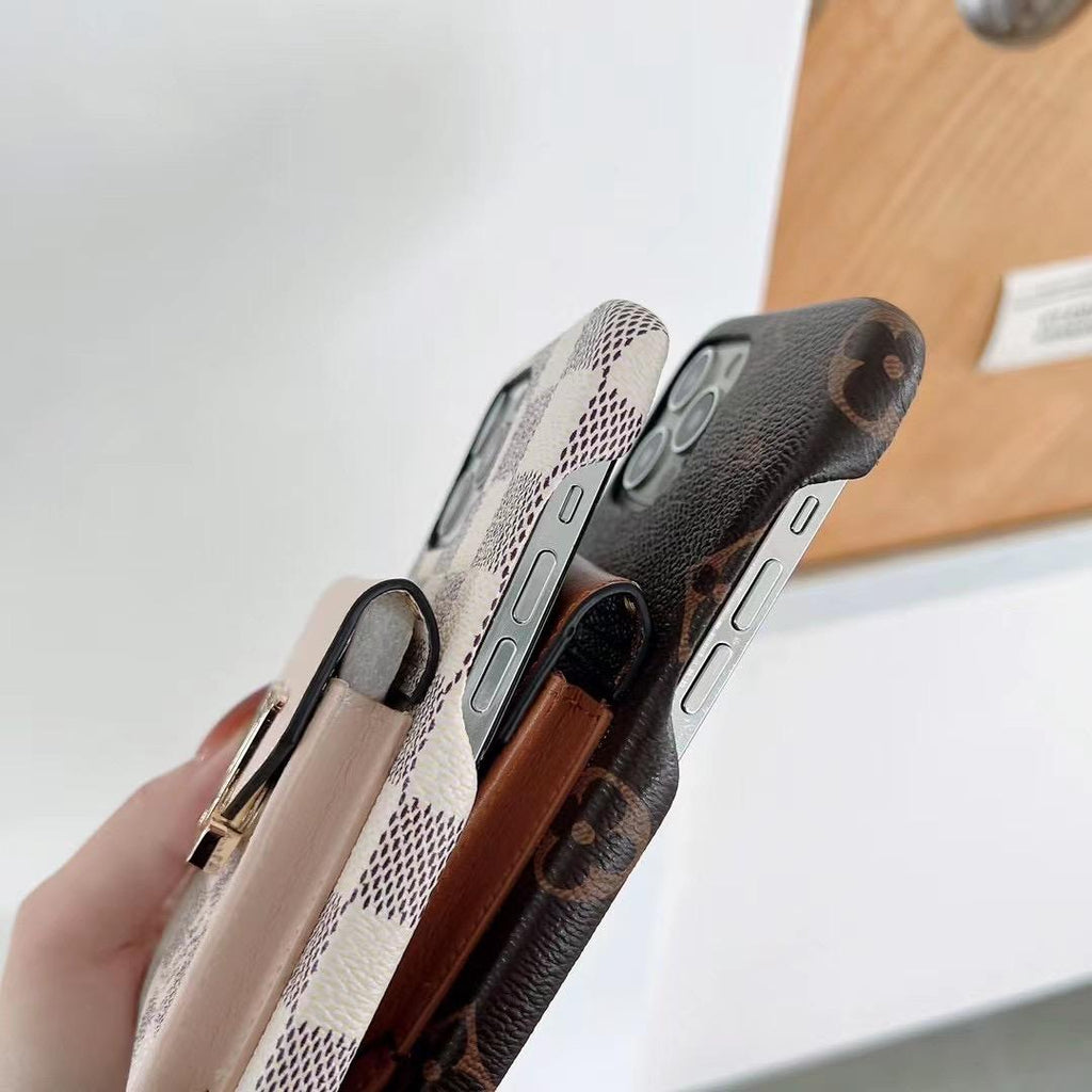 LV card holder iPhone case showing the fitted camera area and protective rear cover