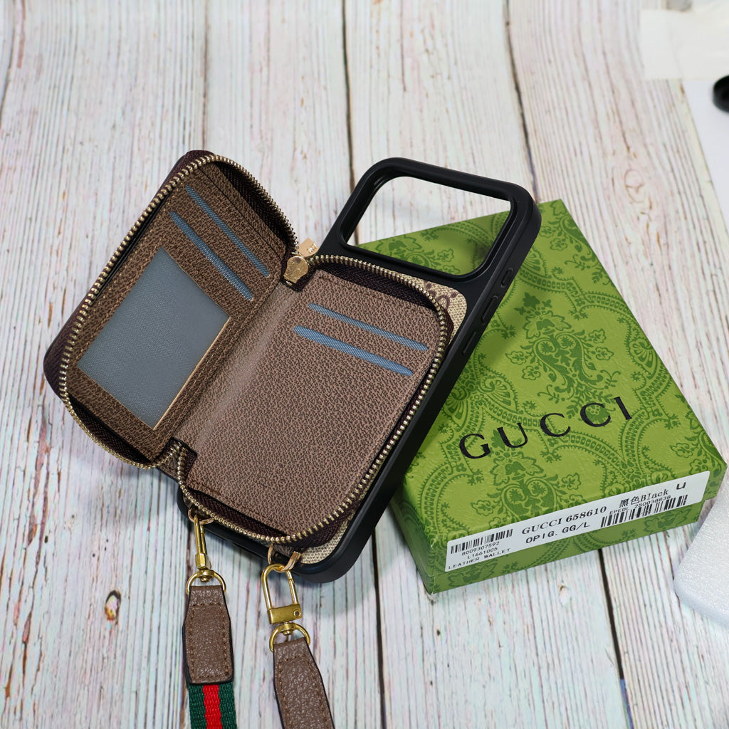 Designer Crossbody LV Zipped iPhone Case