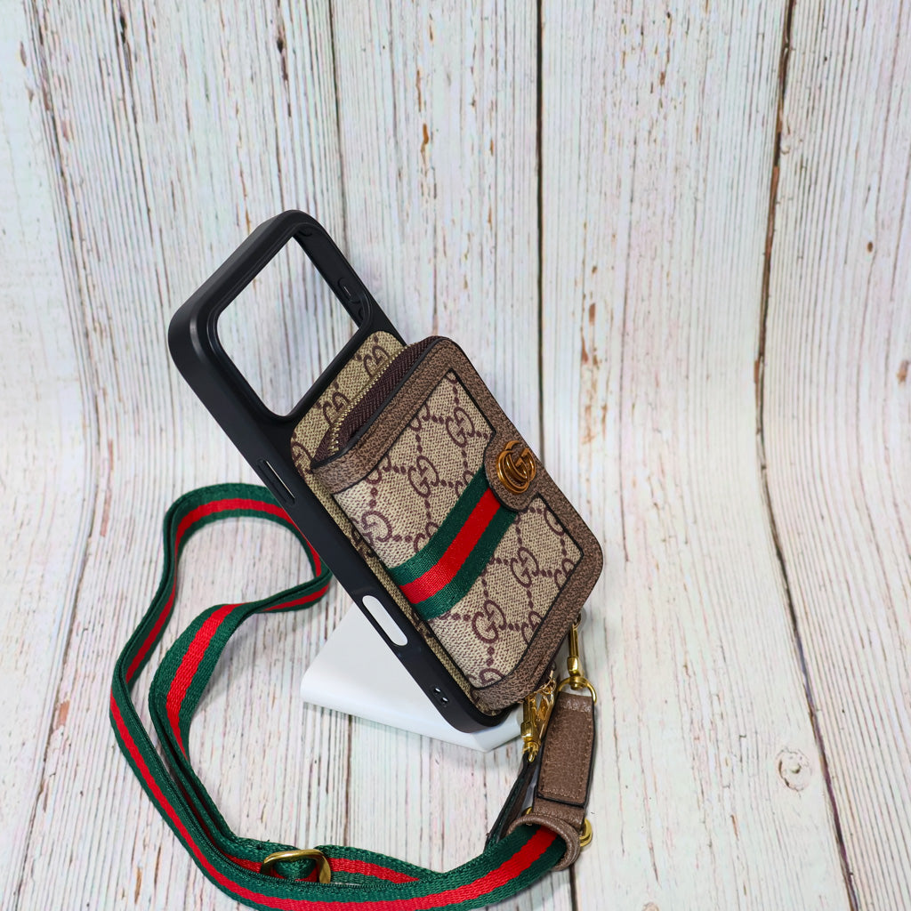 Designer Crossbody LV Zipped iPhone Case