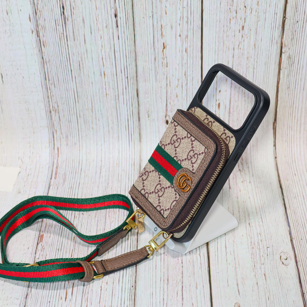 Designer Crossbody LV Zipped iPhone Case