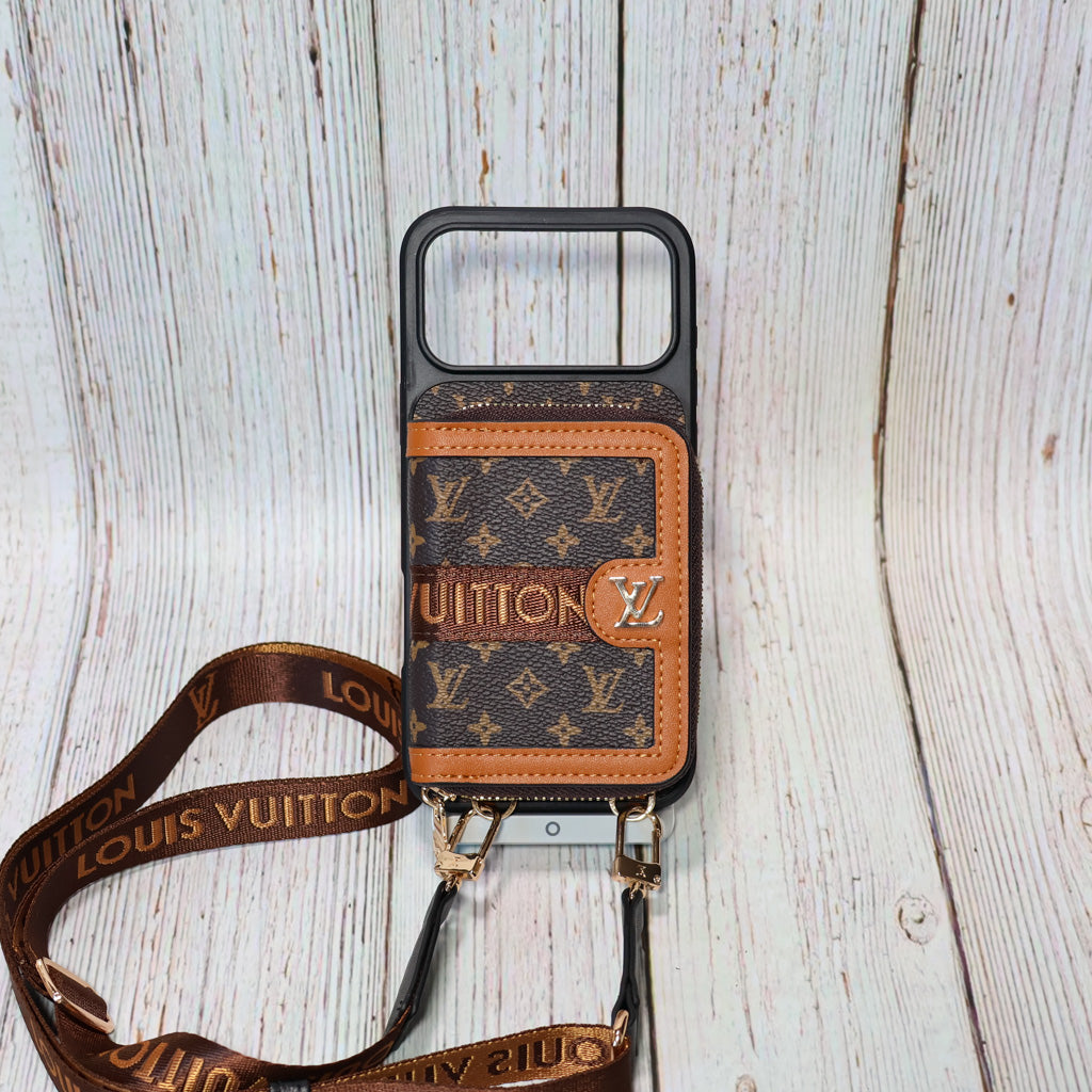 Designer Crossbody LV Zipped iPhone Case