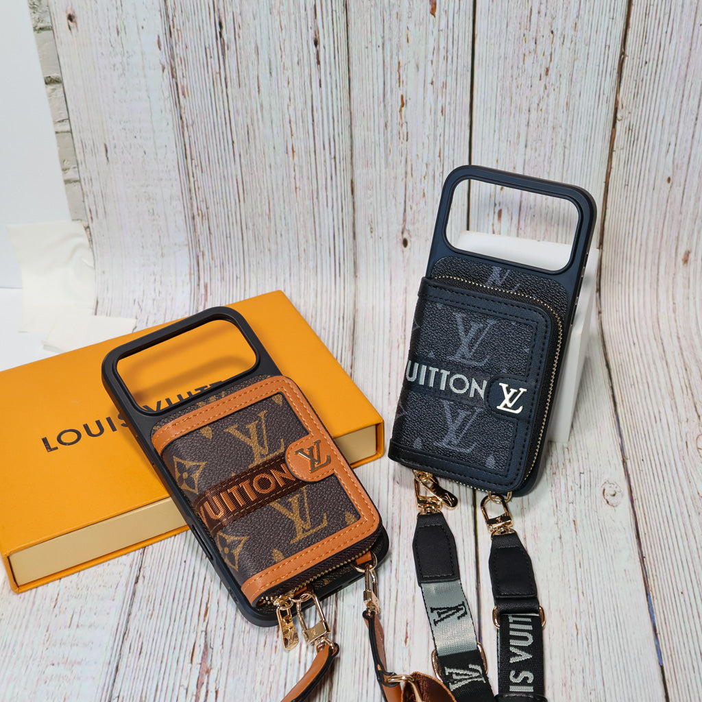 Designer Crossbody LV Zipped iPhone Case