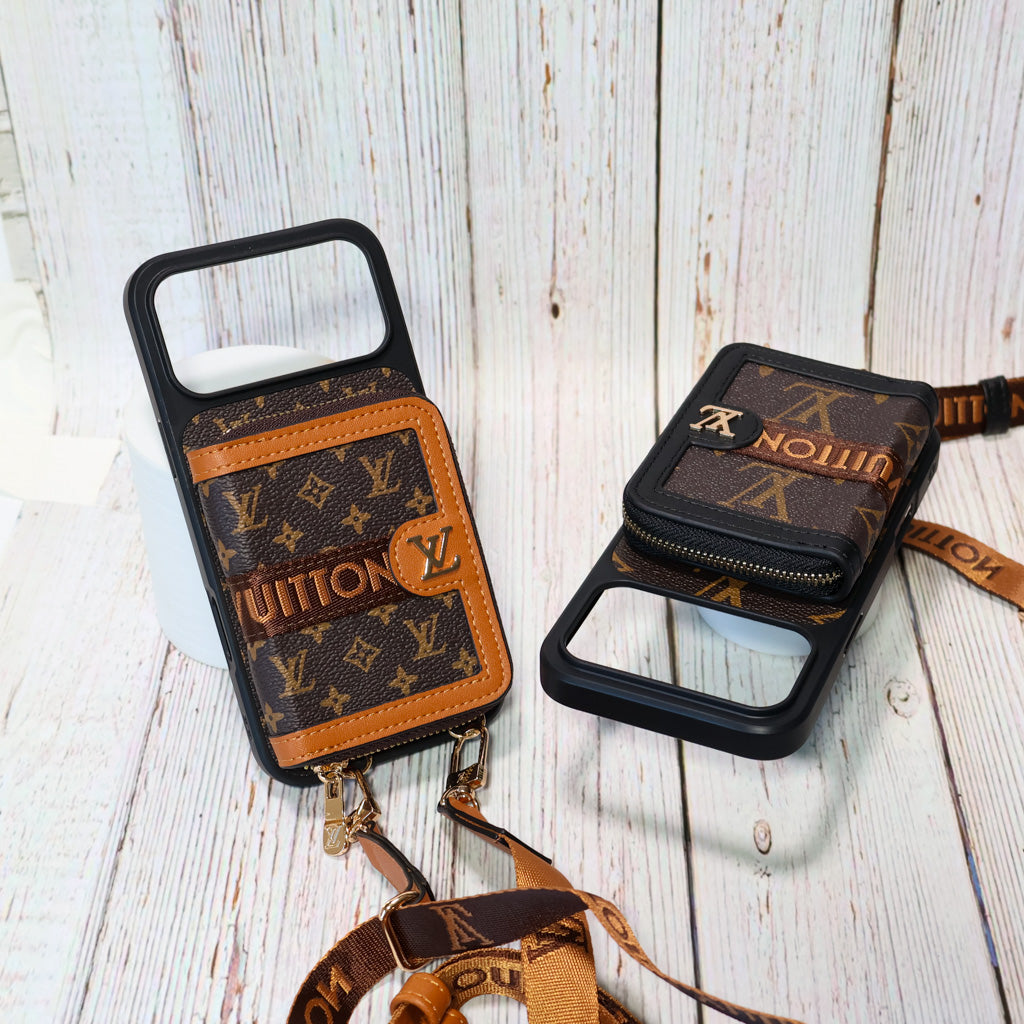 Designer Crossbody LV Zipped iPhone Case