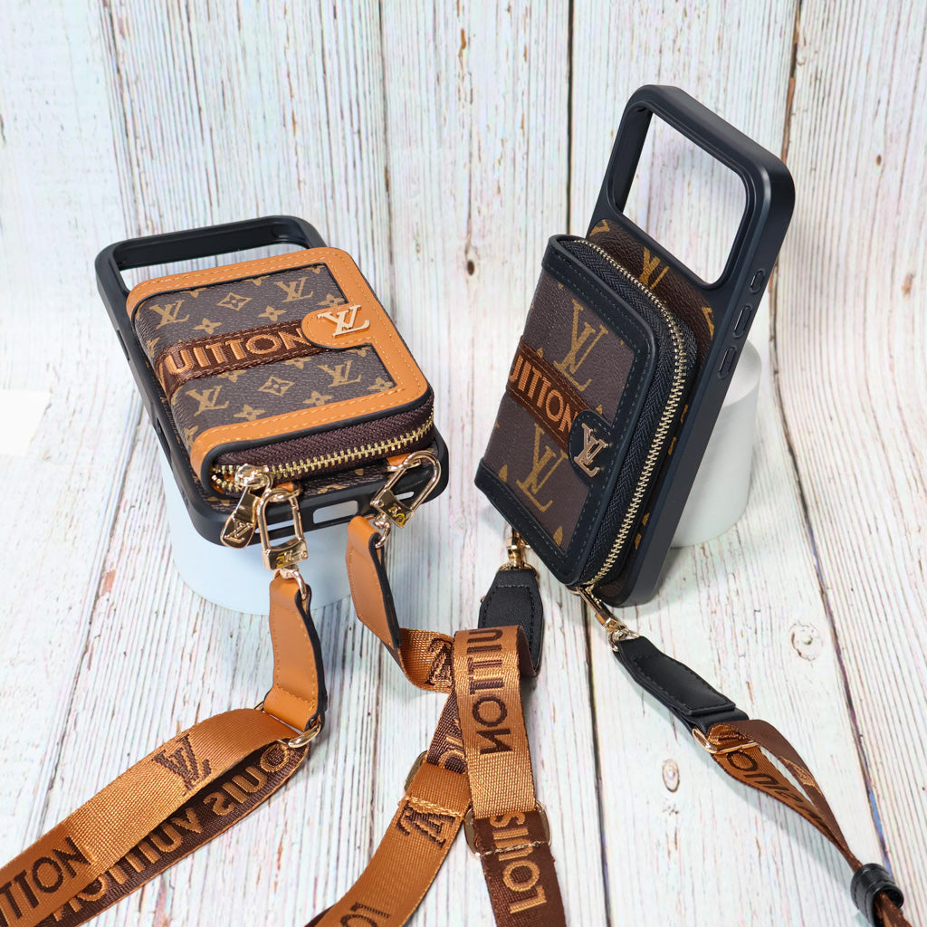 Designer Crossbody LV Zipped iPhone Case