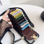 Black Leather Crossbody Designer iPhone 17 Phone Case