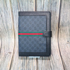 Detailed view of the folding GG iPad cover showing edge protection and case fit