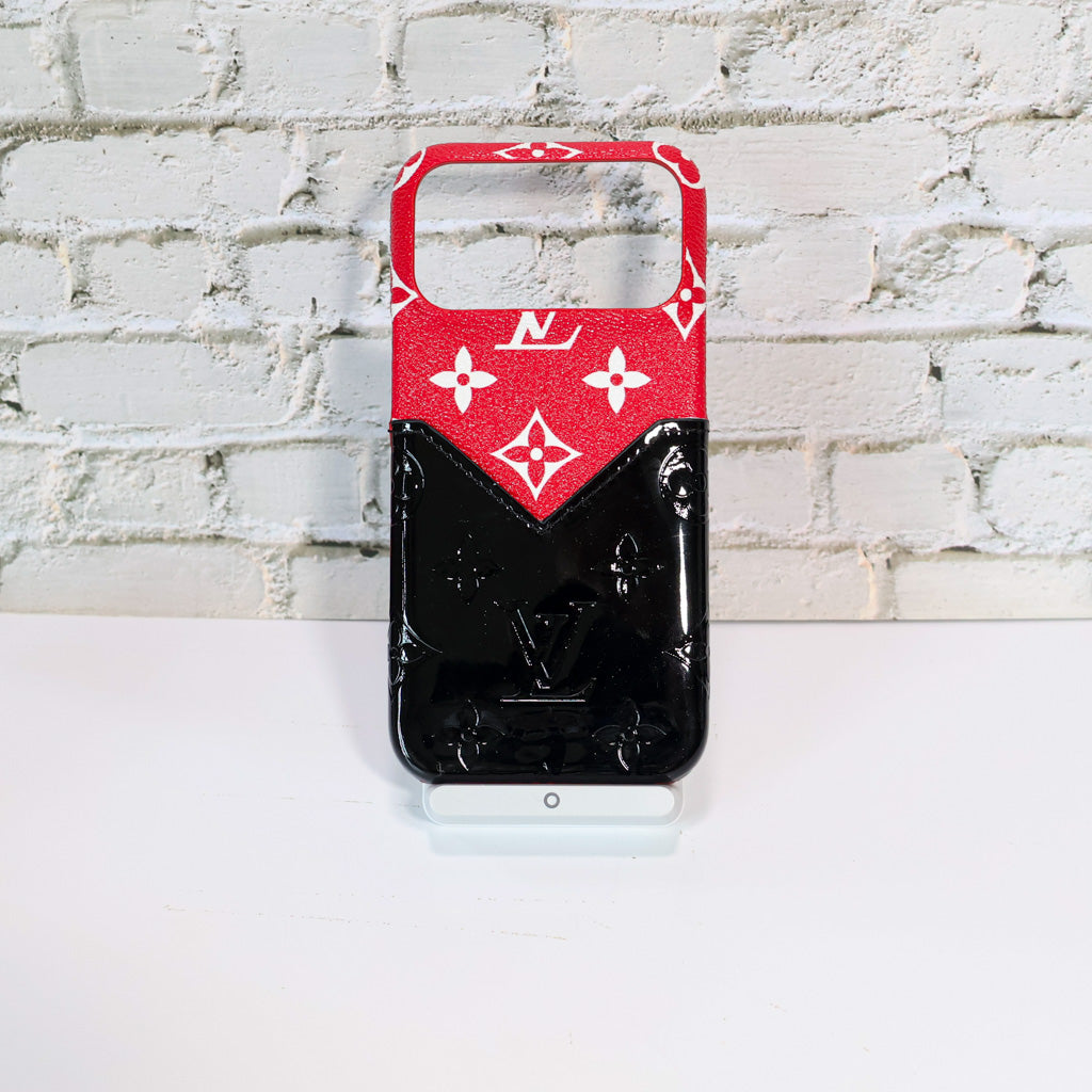 Glamour Accent LV Leather iPhone Case