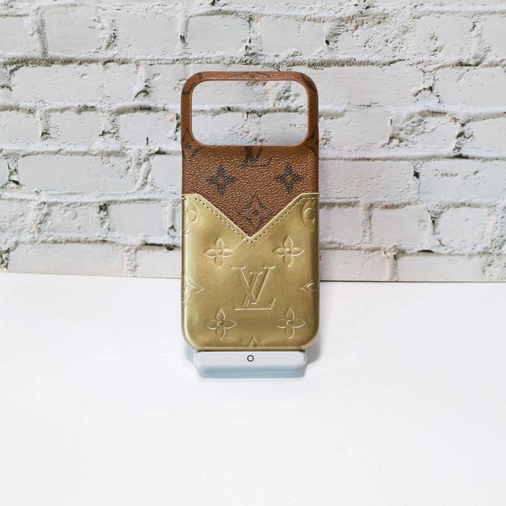 Glamour Accent LV Leather iPhone Case