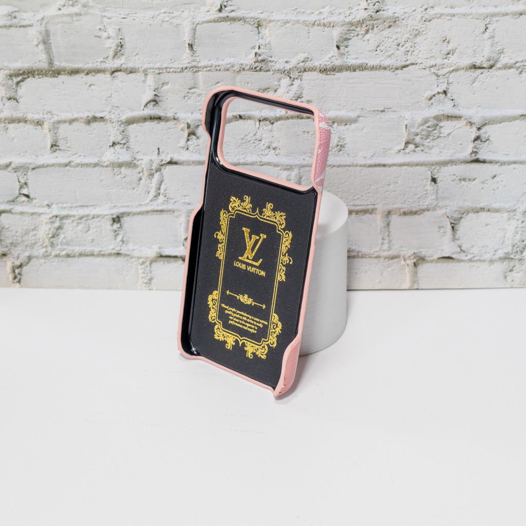 Glamour Accent LV Leather iPhone Case