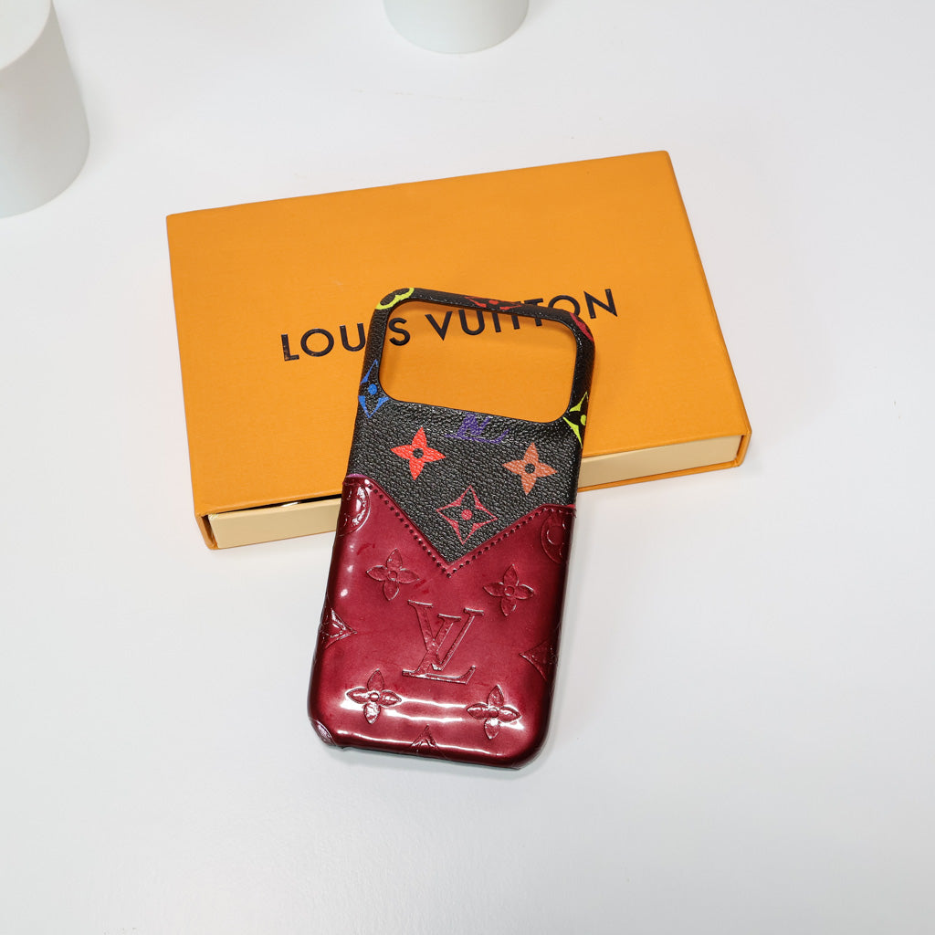 Glamour Accent LV Leather iPhone Case
