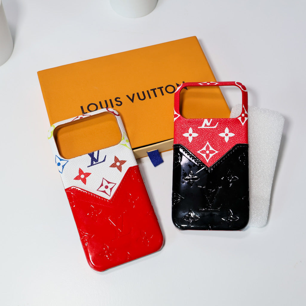 Glamour Accent LV Leather iPhone Case