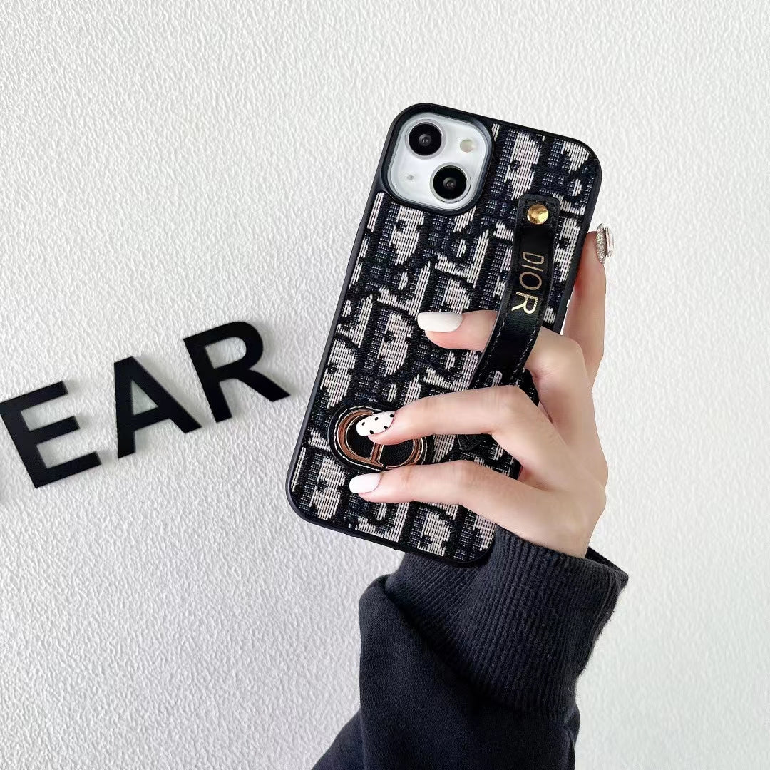 Dior Phone Case iPhone 13 11 12 14 15 16 Pro Max Plus Hand Strap