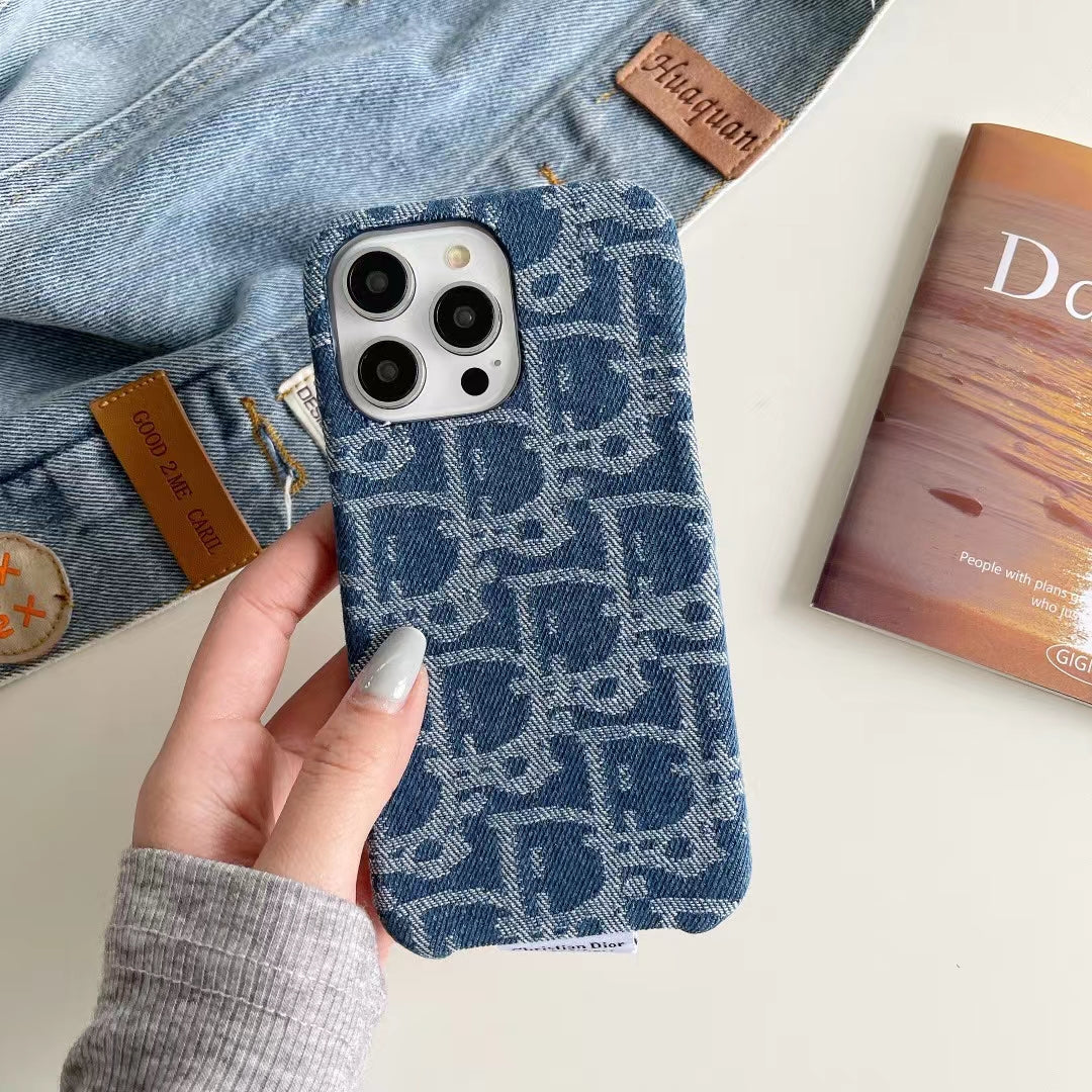 Dior iPhone Case Denim Fabric Design