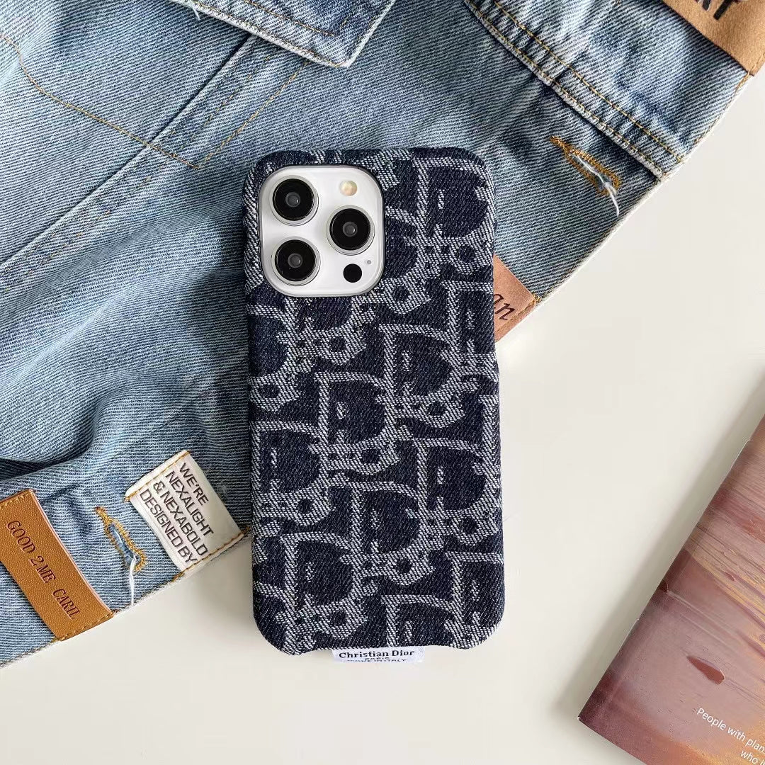 Dior iPhone Case Denim Fabric Design